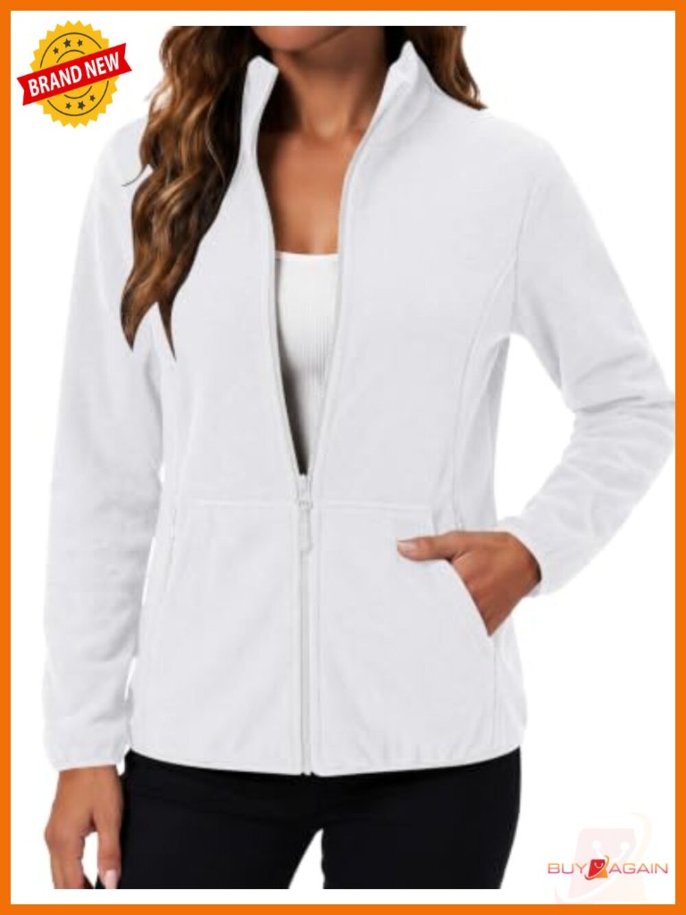 LOMON Fleece Jacket Women Full Zip Lightweight 6 Pockets Coat